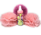 Jumbo Baby Bottle (11 in) for Baby Shower Games Baby Bottle Candy, Baby Piggy Bank, Baby Shower Centerpieces, Filled with Party Favors (Pink)