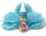Jumbo Baby Bottle (11 in) for Baby Shower Games Baby Bottle Candy, Baby Piggy Bank, Baby Shower Centerpieces, Filled with Party Favors (Blue)