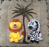 AVELLIM Safari Jungle Zoo Animals, 12 Large (7.5" Tall) Foam Jungle Wild Animal Toys, Safari Birthday Decorations, Jungle Theme Party Supplies, Toddler Toys - Adhesive Easels Included