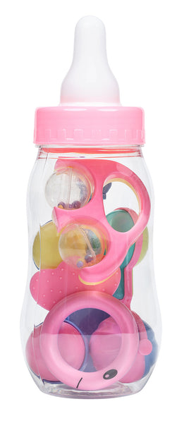 Jumbo Baby Bottle (11 in) for Baby Shower Games Baby Bottle Candy, Baby Piggy Bank, Baby Shower Centerpieces, Filled with Party Favors (Pink)